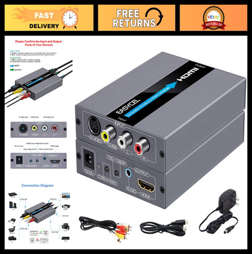 Video hdmi converter rca - s-video, converter,